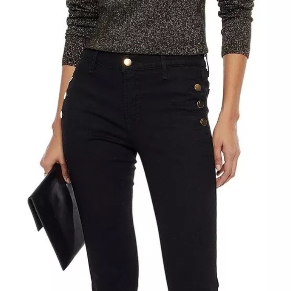 J brand vesper Zion denim jeans black gold buttons EuC 31 - Picture 3 of 10